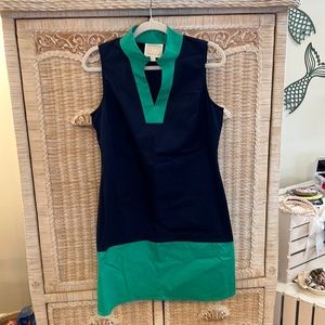 SAIL to Sable colorblock dress~kelly green & navy~Medium